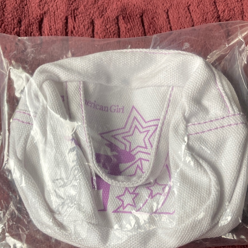 American Girl White Bag with Purple Star Design